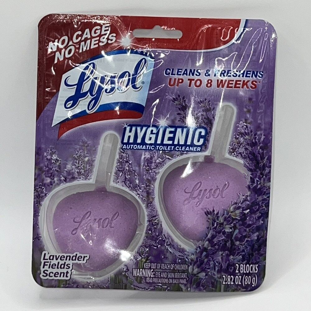 Lysol No Mess Hygienic Automatic Toilet Bowl Cleaner Lavender Fields 2/Pack New